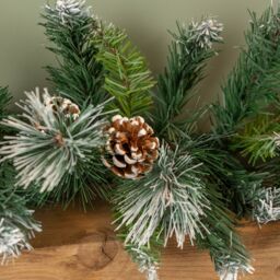 Samuel Alexander 270cm x 25cm Frosted Glacier Christmas Garland with Pine Cones in Green - Size: 270 cm x 25 cm - thumbnail 4