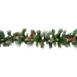 Samuel Alexander 270cm x 25cm Frosted Glacier Christmas Garland with Pine Cones in Green - Size: 270 cm x 25 cm - thumbnail 8
