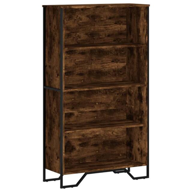 Berkfield Home Bookcase Smoked Oak 80x31x137.5 cm Engineered Wood in Brown - image 1