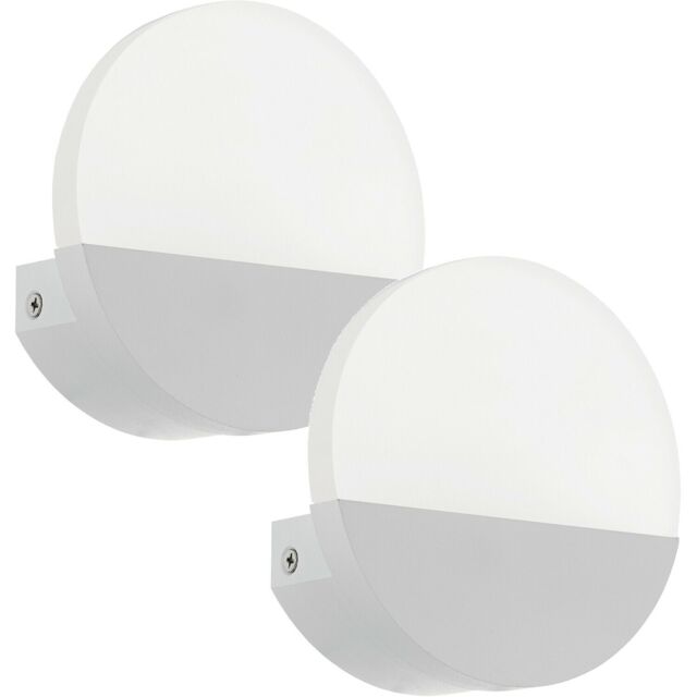 Loops 2 PACK Wall Light Colour White Shade Satined Plastic Bulb LED 1x4.5W Included - image 1