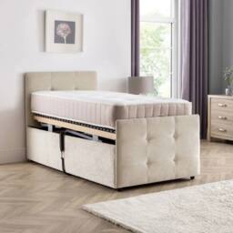 PARADISE BEDS LTD Luxury Richmond Electric Adjustable Mobility Bed Set in Cream - Size: Single - thumbnail 1