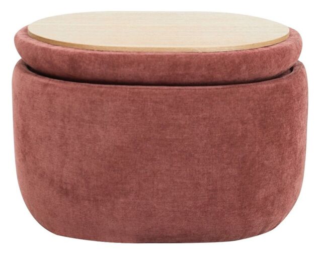 Nordlys Pouf de Salon Coffee Table with Storage Wood in Red - image 1