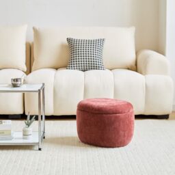 Nordlys Pouf de Salon Coffee Table with Storage Wood in Red - thumbnail 9