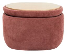Nordlys Pouf de Salon Coffee Table with Storage Wood in Red - thumbnail 1