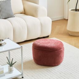 Nordlys Pouf de Salon Coffee Table with Storage Wood in Red - thumbnail 4