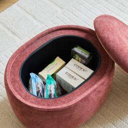 Nordlys Pouf de Salon Coffee Table with Storage Wood in Red - thumbnail 7