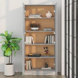 Berkfield Home Book Cabinet Grey Sonoma 82.5x30.5x185.5 cm Engineered Wood - thumbnail 3