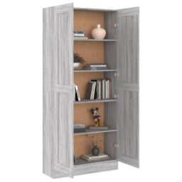 Berkfield Home Book Cabinet Grey Sonoma 82.5x30.5x185.5 cm Engineered Wood - thumbnail 4