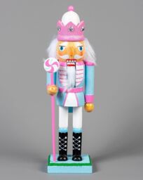 Shatchi 25cm Pink Wooden Nutcrackers Soldiers King Drummer Christmas Ornament 4pcs Set - thumbnail 4
