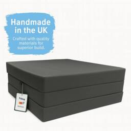 House of Home Fold-Out Z Bed Single Size Chair-Bed Folding Guest Sofa Dark Grey - thumbnail 3