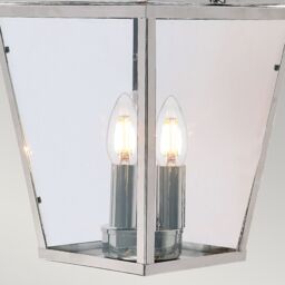 Netlighting Mansion House 3 Light Outdoor Ceiling Chain Lantern Polished Nickel IP44 E14 in Grey - thumbnail 4