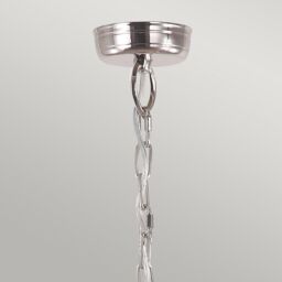 Netlighting Mansion House 3 Light Outdoor Ceiling Chain Lantern Polished Nickel IP44 E14 in Grey - thumbnail 2