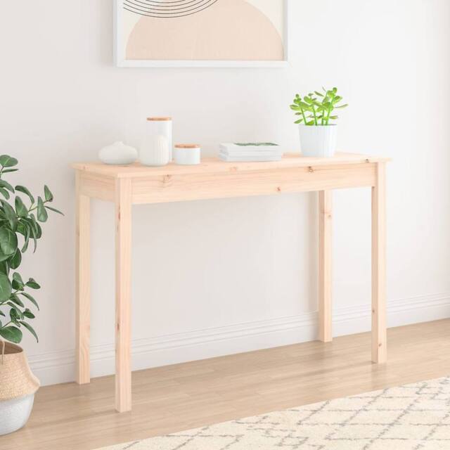 Berkfield Home Beautiful Console Table 110x40x75 cm Solid Wood Pine in Light Tan - Size: 110 x 40 x 75 cm - image 1