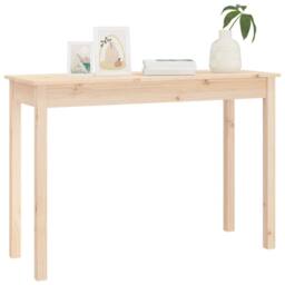 Berkfield Home Beautiful Console Table 110x40x75 cm Solid Wood Pine in Light Tan - Size: 110 x 40 x 75 cm - thumbnail 4
