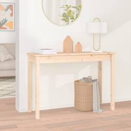Berkfield Home Beautiful Console Table 110x40x75 cm Solid Wood Pine in Light Tan - Size: 110 x 40 x 75 cm - thumbnail 2