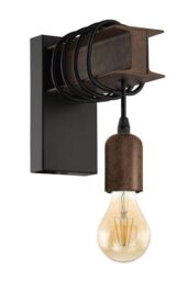 Eglo Townshend 4 Industrial Wall Light in Brown - thumbnail 1