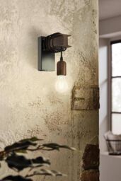 Eglo Townshend 4 Industrial Wall Light in Brown - thumbnail 2
