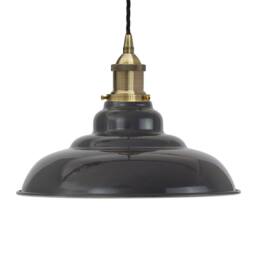 SE Home Slate Grey St Edmund's Pendant Light - Antique Brass - Black Twisted - thumbnail 1