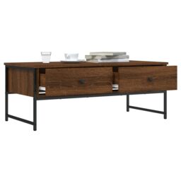 Berkfield Home Coffee Table Brown Oak 101x49x39.5 cm Engineered Wood - thumbnail 4
