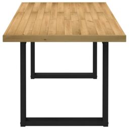 Berkfield Home Dining Table NOAIN U-Shaped Legs 180x90x75 cm Solid Wood Pine in Brown - Size: 180 x 90 x 75 cm - thumbnail 5