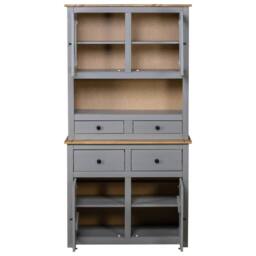 Berkfield Home Highboard Grey 93x40.5x180 cm Solid Pine Panama Range - thumbnail 4
