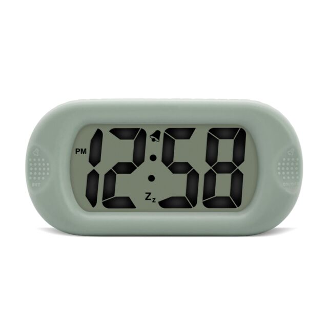 Acctim Silicone Digital Alarm Clock Smartlite® Crescendo Alarm Easy Read Jumbo Display Silicone Case in Pale Green - image 1