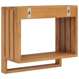 Berkfield Home Rustic Wall-mounted Towel Rack 35x20x35 cm Solid Teak Wood in Brown - Size: 35 x 20 x 35 cm - thumbnail 4