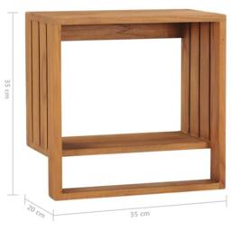 Berkfield Home Rustic Wall-mounted Towel Rack 35x20x35 cm Solid Teak Wood in Brown - Size: 35 x 20 x 35 cm - thumbnail 6