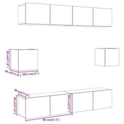 Berkfield Home Classic 6 Piece TV Cabinet Set Wall-mounted Artisan Oak Engineere in Brown - thumbnail 9