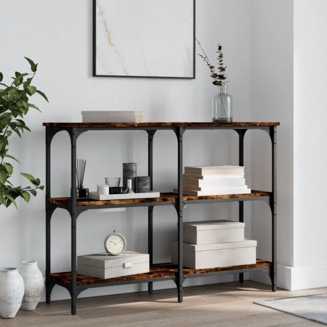 Berkfield Home Console Table Smoked Oak 100x29x75 cm Engineered Wood in Brown - Size: 100 x 29 x 75 cm - image 1