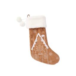 Garden Greatness Hanging Velvet Gingerbread Stocking in Brown - Size: 1 Pack - thumbnail 2