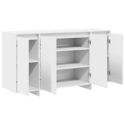 Berkfield Home White White Sideboard White Wood 135 x 41 x 75 cm White Sideboard - thumbnail 5