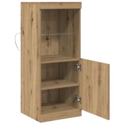 Berkfield Home Sideboard with LED Lights Artisan Oak 41x37x100 cm in Brown - Size: 41 x 37 x 100 cm - thumbnail 6