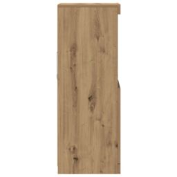 Berkfield Home Sideboard with LED Lights Artisan Oak 41x37x100 cm in Brown - Size: 41 x 37 x 100 cm - thumbnail 7