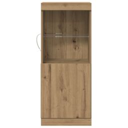 Berkfield Home Sideboard with LED Lights Artisan Oak 41x37x100 cm in Brown - Size: 41 x 37 x 100 cm - thumbnail 5