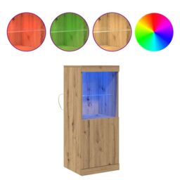 Berkfield Home Sideboard with LED Lights Artisan Oak 41x37x100 cm in Brown - Size: 41 x 37 x 100 cm - thumbnail 4