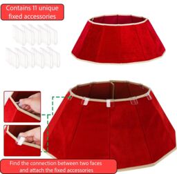 Shatchi 26.8Inch Christmas Tree Skirt Foldable Velvet Xmas Tree Stand Base Cover Collar Trunk Basket Ring for Tree Decorations - Size: 1 Pack - thumbnail 6
