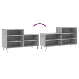 Berkfield Home Shoe Cabinet Concrete Grey 102x36x60 cm Engineered Wood - Size: 102 x 36 x 60 cm - thumbnail 7