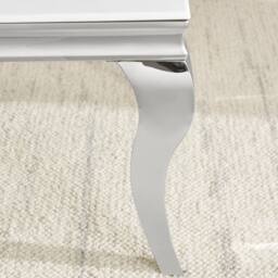 FurnitureboxUK Skye Rectangular White Marble Glass & Metal Coffee Table - thumbnail 6