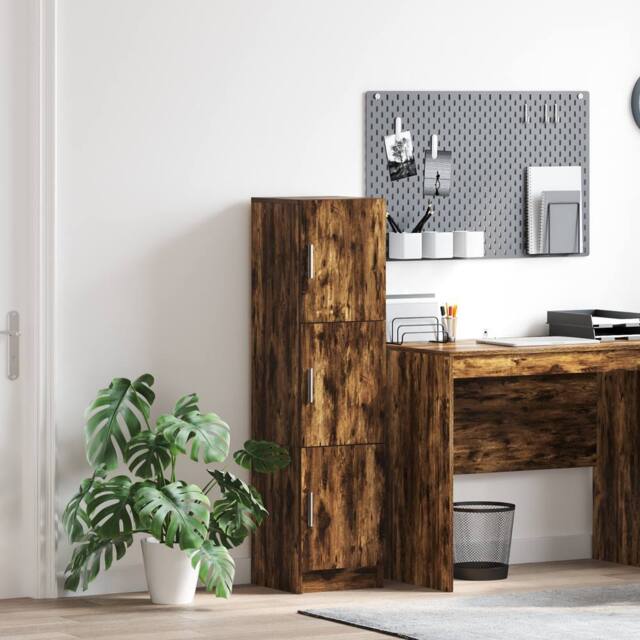 Berkfield Home Smoked Oak Sideboard Smoked oak Wood Large Smoked Oak Sideboard in Brown - image 1