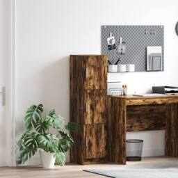 Berkfield Home Smoked Oak Sideboard Smoked oak Wood Large Smoked Oak Sideboard in Brown - thumbnail 1