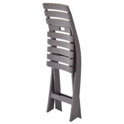 Berkfield Home Folding Garden Chairs 2 pcs Plastic Mocha in Grey - thumbnail 6