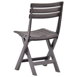 Berkfield Home Folding Garden Chairs 2 pcs Plastic Mocha in Grey - thumbnail 5