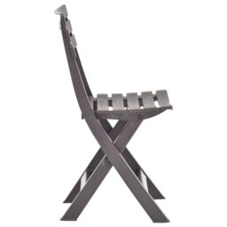 Berkfield Home Folding Garden Chairs 2 pcs Plastic Mocha in Grey - thumbnail 4