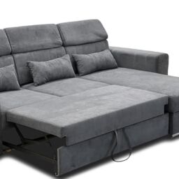 Furnishings For Less UK Miami Grey Fabric Reversible L Shaped Corner Sofa Bed with Storage & Headrests 3-4 Seater - thumbnail 5