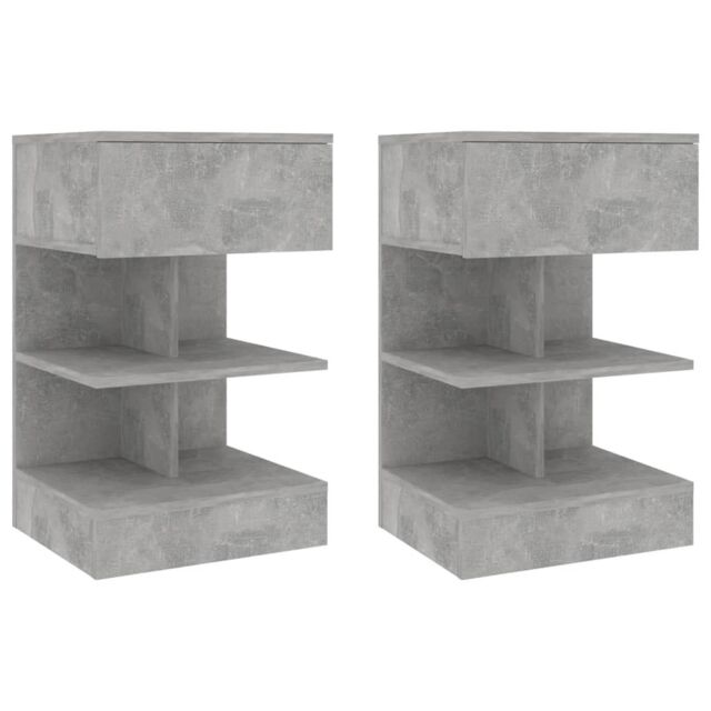 Berkfield Home Bedside Cabinets 2 pcs Concrete Grey 40x35x65 cm - Size: 40 x 35 x 65 cm - image 1