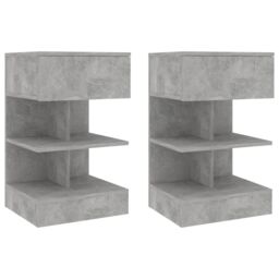 Berkfield Home Bedside Cabinets 2 pcs Concrete Grey 40x35x65 cm - Size: 40 x 35 x 65 cm - thumbnail 1