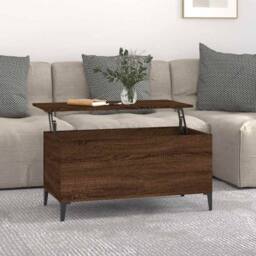 Berkfield Home Decorative Coffee Table Brown Oak 90x44.5x45 cm Engineered Wood - thumbnail 2
