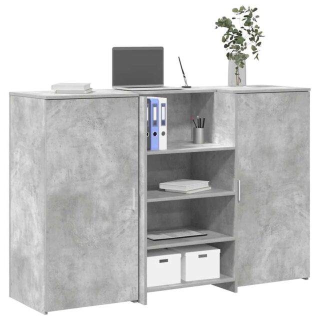Berkfield Home Reception Desk Concrete Grey 155x50x103.5 cm Engineered Wood - image 1
