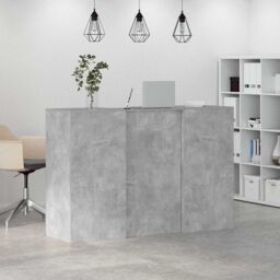 Berkfield Home Reception Desk Concrete Grey 155x50x103.5 cm Engineered Wood - thumbnail 4